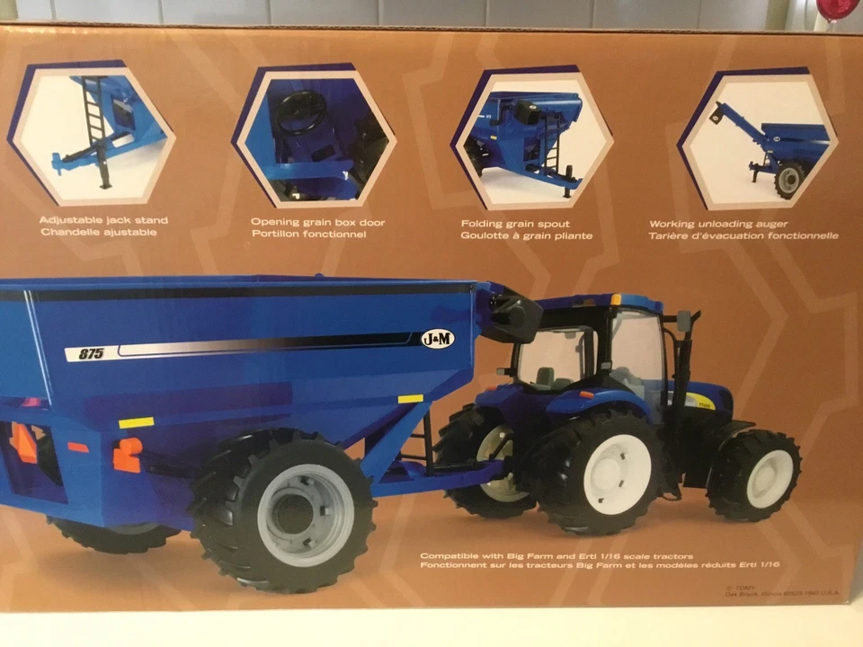 ERTL 1/16 BIG FARM Blue J & M 875 Grain Cart 46214 - Image 4 of 4