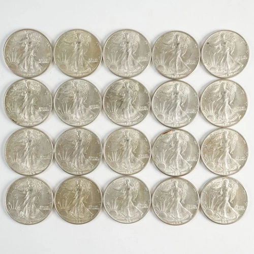 20x 1942 Uncirculated Walking Liberty Half Dollars 50c 31505
