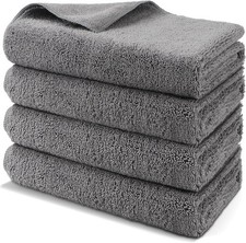 Professional Large Microfiber Car Drying Towels 4 Pack, 31" x 24" Highly