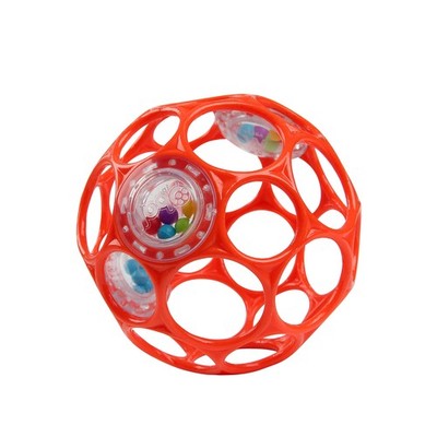 Oball Rassel Rot 10 cm - Flexibles Design für Babys, Greifspielzeug, Spielzeug