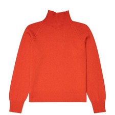 Sunspel Womens Lambswool Funnel Neck Jumper Magma