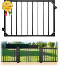 48 32.5In Heavy Duty Adjustable Outdoor Metal Deck Gate with Hinges  Latch