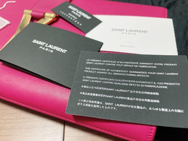 Borsa pochette Yves Saint Laurent borsetta pelle rosa vintage YSL dal Giappone originale