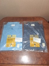 Pair NOS Vintage 80s Big Mac JC Penney Mens Short Sleeve Blue Work Shirt Size M