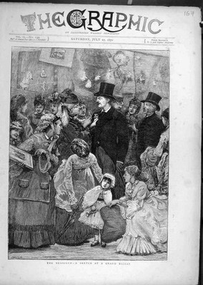 Original alter antiker Druck 1872 Belagerte Skizze Großer Basar Menschen Viktorianisch