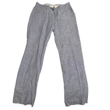 Bar III Mens Slim Fit 100 Linen Dress Pants Light Blue Chambray 34W 34L