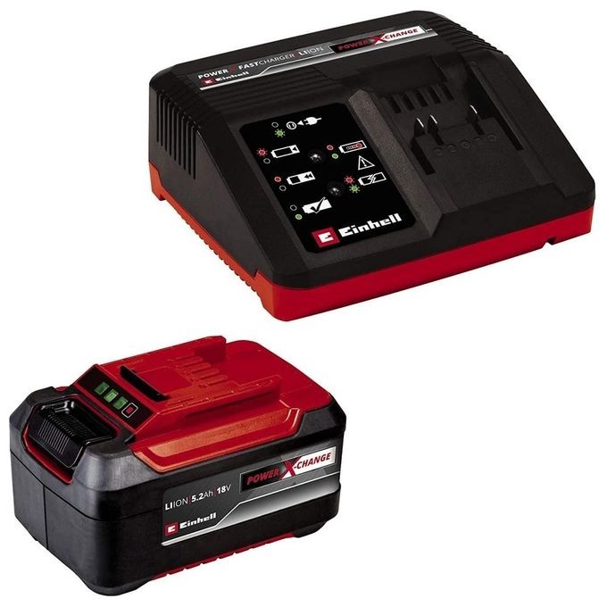 Einhell 4512114 Set Batteria 5.2Ah e Caricabatteria Fastcharger PXC
