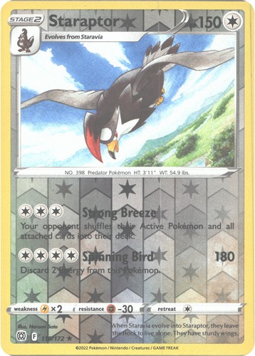 Staraptor 119/172 Pokemon SWSH09: Brilliant Stars Reverse Holofoil NM