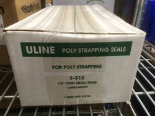 Uline S-512 1/2" Open Metal Seals for Poly Strapping 1000 per Carton Heavy Duty
