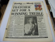 Vintage DAILY MAIL Newspaper 11/6/1987 - GENERAL ELECTION, THATCHER, etc