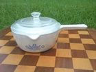 Vtg Corning Ware Blue Cornflower F-89-B Saucepan 2.5 Cups + P81C Pyrex Lid USA