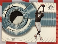 2001 SP Authentic #115 Quincy Morgan Cleveland Browns Future Watch PATCH /500