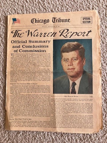 Chicago Tribune - Oswald shot Kennedy - THE WARREN REPORT September 28, 1964