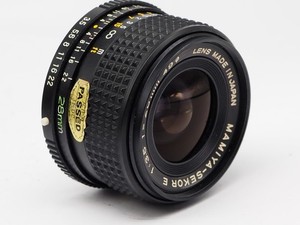 Mamiya Sekor E 28mm 1:3.5 lens, fits ZE, ZE-X 35mm SLR camera LF54