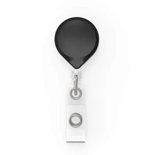 MINI-BAK Retractable Badge Holder with 36" Nylon Cord, Steel Belt Clip, Black