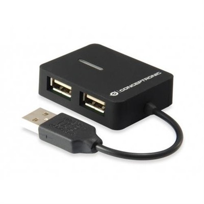 Conceptronic 4 Port USB HUB C4PUSB2 USB2.0 4fach schwarz inkl. Kabel