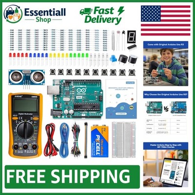 Arduino Uno R3 Starter Kit: Essential Projects & Step-by-Step Guidance for All