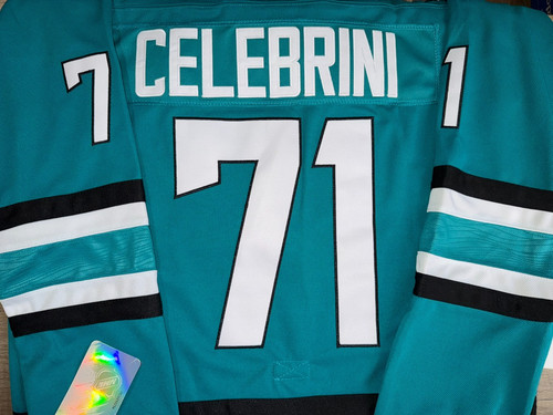 BRAND NEW San Jose Sharks #71 Macklin Celebrini TEAL Jersey Size 50(MEDIUM)