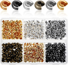 600 Pcs Crimp Bead Covers, Crimp Beads for Jewelry Making, 4Mm Multi-Color Alloy