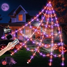 Halloween Spider Web Lights 550 LED Lighted Spider Web 16.4Ft Giant Halloween