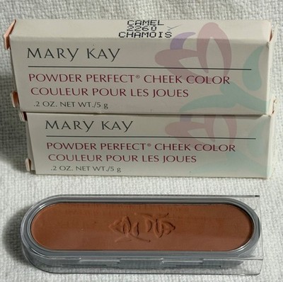 2 Mary Kay CAMEL  Powder Perfect Cheek Color  Blush TWO  New Old Stock