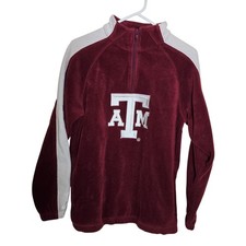 Texas A M Aggies Pullover Fleece 1/4 Zip NCAA Youth 14/16 College Sports EUC
