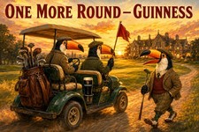 Guinness One More Round Golf Toucan 12x8in Metal Sign New