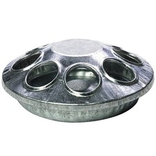 Miller 9808 Chick Feeder, 8-Compartment, Embossed, Rounded Edge, Steel, Galvaniz