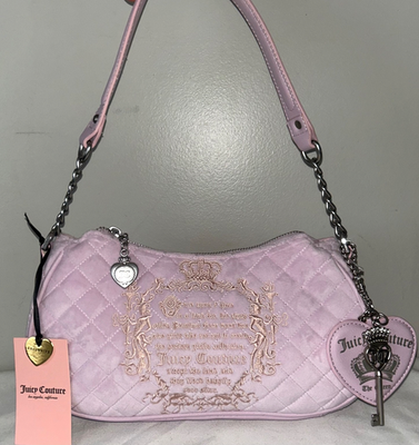 NEW! NWT JUICY COUTURE Velour Juicy Tale Shoulder Bag in Lilac