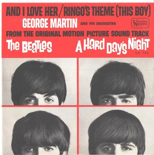 THE BEATLES/GEORGE MARTIN--PICTURE SLEEV + 45--(RINGO'S THEME)--PS--PIC--SLV