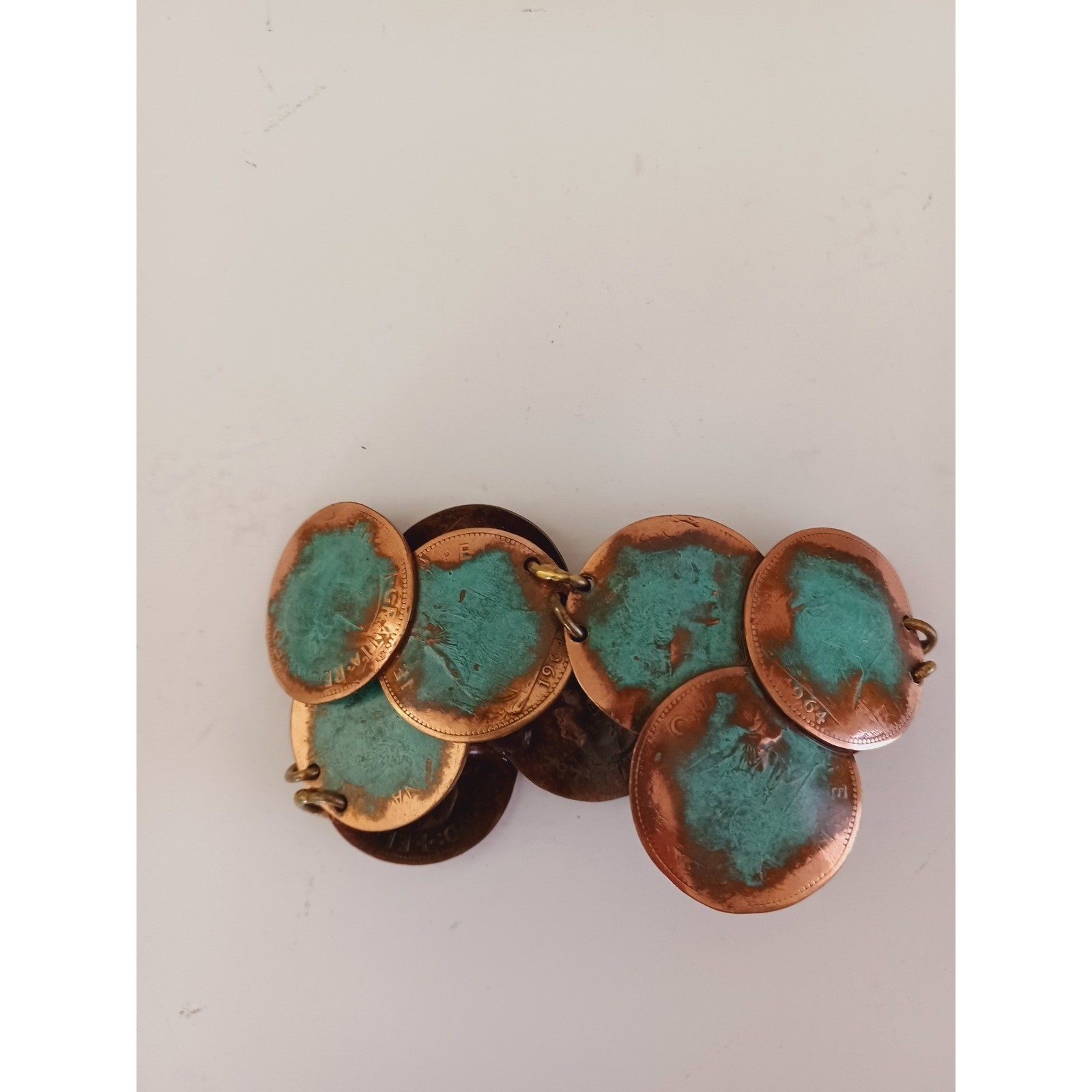 Bracelet Statement Oxidized Copper Turquoise Tone… - image 15