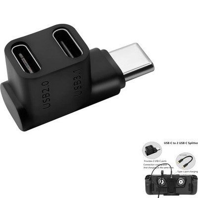 USB C Splitter, 2x USB-C, 4K@60Hz, USB 3.1, PD100W, Daten, Video, Adapter