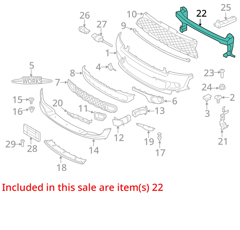 (SOLO RECOGIDA LOCAL) Parachoques Delantero Refuerzo Convertible Rdstr Se Adapta a 12-15 MINI Foto 2 de 3