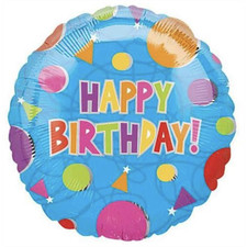 Happy Birthday Foil Mylar Balloon Party Decorations 17" Round 1 Per Pkg New
