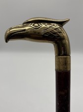 Vintage Brass Eagle Handle and Wood Walking Stick Cane