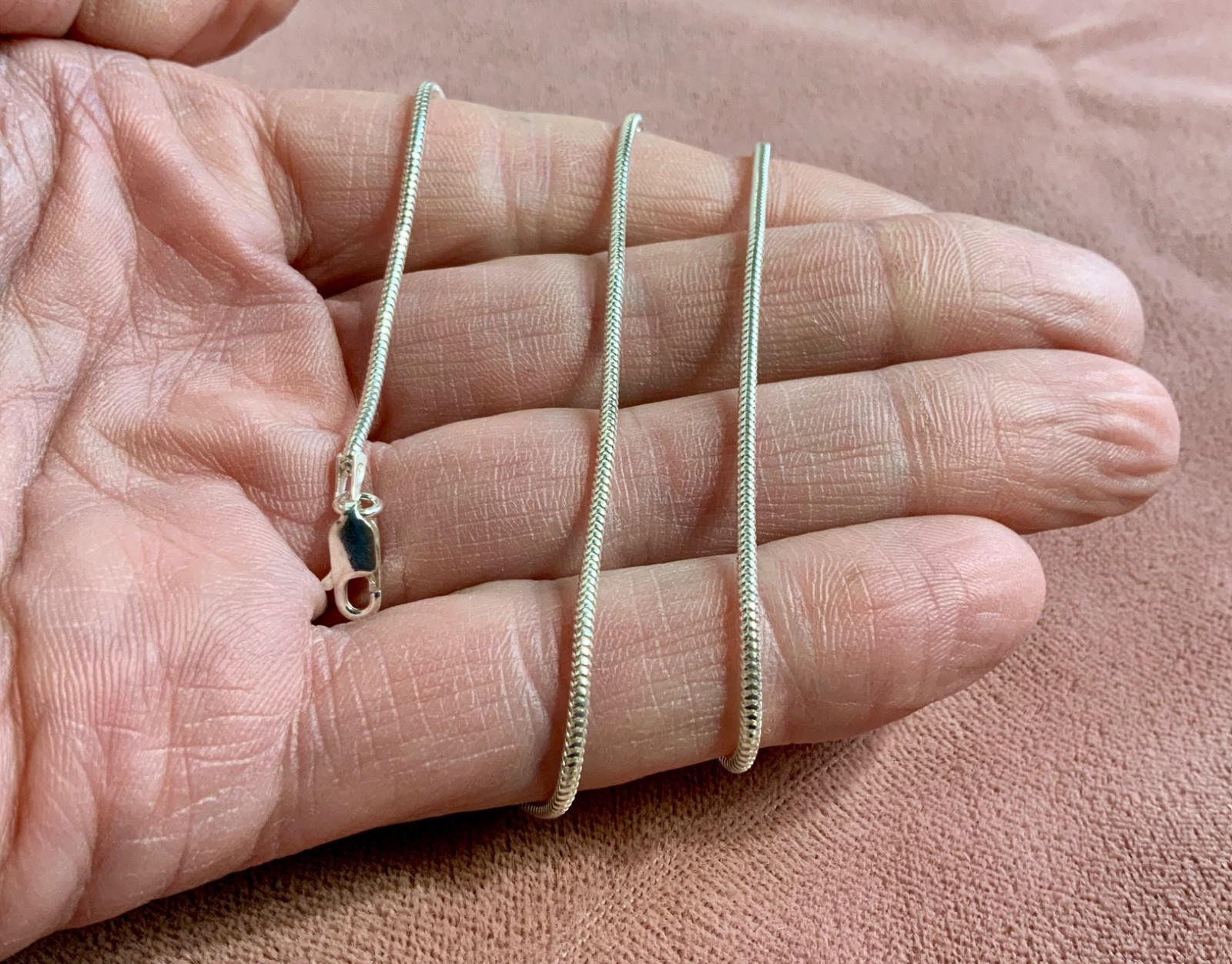 Solid Sterling Silver 925 Snake Chain Necklace 1.… - image 3