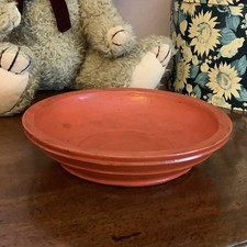 Vintage BURMESE Red Lacquer Wooden Teak Bowl * Burma Rustic Bowl 8 Inch Diameter