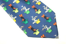 WARNER BROS. BUGS BUNNY DAFFY DUCK Silk tie Made in Italy F86553