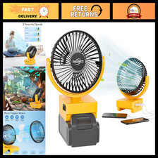 Portable Cordless Jobsite Fan - Brushless Motor, USB Fast Charging, 20V/60V Comp