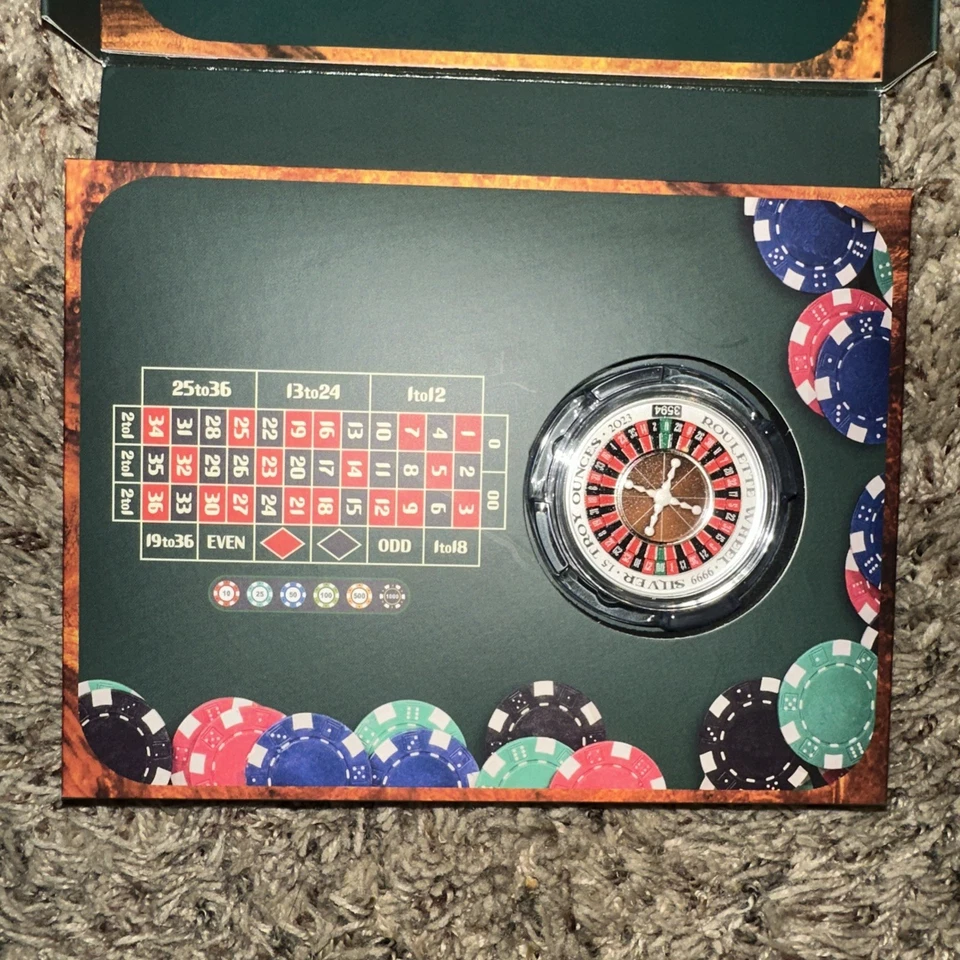 2023 Niue $3 PAMP ROULETTE Wheel Spinning 1.5 Oz Silver Proof Coin #3594/3600 - Image 4 of 4