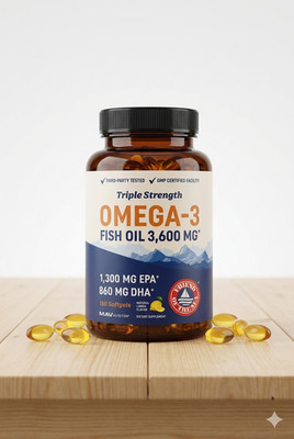 Triple Strength Omega 3 Supplement - High EPA DHA Fish Oil - 180 Softgels US