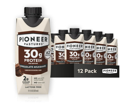 Pioneer Pastures A2 Chocolate Milkshake 30g Protein 12Pk 11oz