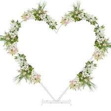 Artloge Large Heavy Duty Heart Shape Wedding Arch White Dual Layers Metal