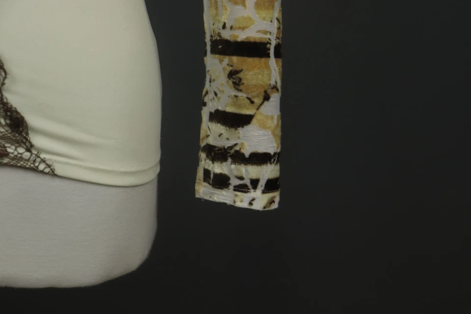 SAVE THE QUEEN Multi Lace Detail Slim Fit Scoop Neck Pullover Blouse Top Size S - Image 4 of 4