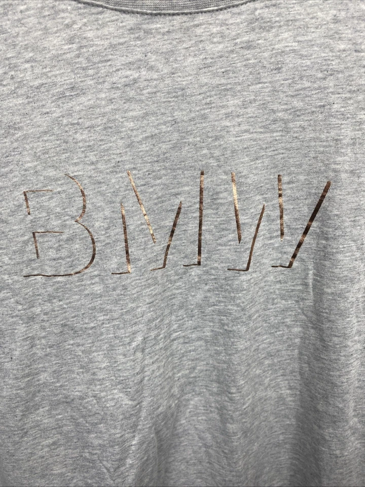 Camiseta BMW Gris Mujer Grande Rara Oro Rosa Botón BMW Foto 2 de 4