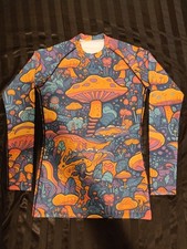 Rash Guard Size S Mushrooms Compression Gym Wear