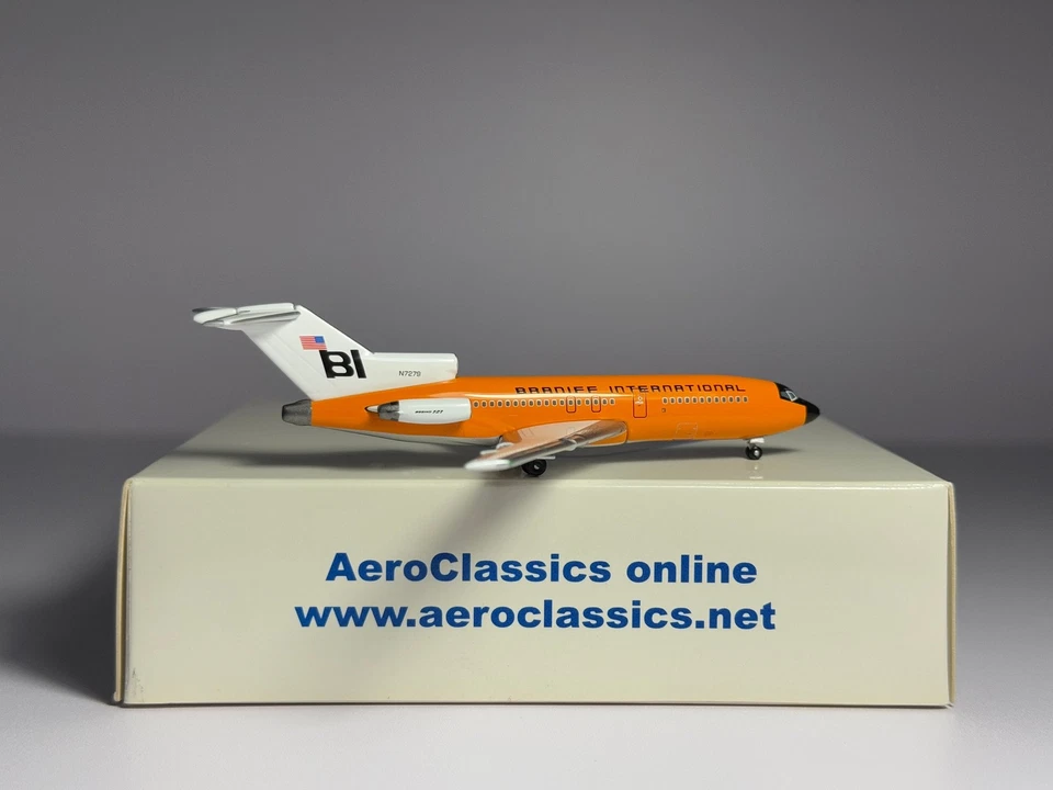 Aeroclassics 1:400 Braniff International Boeing 727-100 N7279 Orange Jellybean - Image 2 of 2