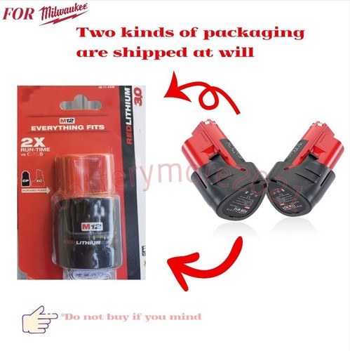 2pack 12V 3.0Ah For Milwaukee Battery For Lithium 48-11-2401 48-11-2420 Cordless - Picture 15 of 18