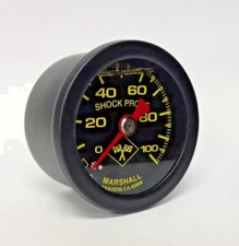 Marshall Gauge 0-100 psi Fuel Pressure Oil Pressure 1.5" Midnight Black Liquid