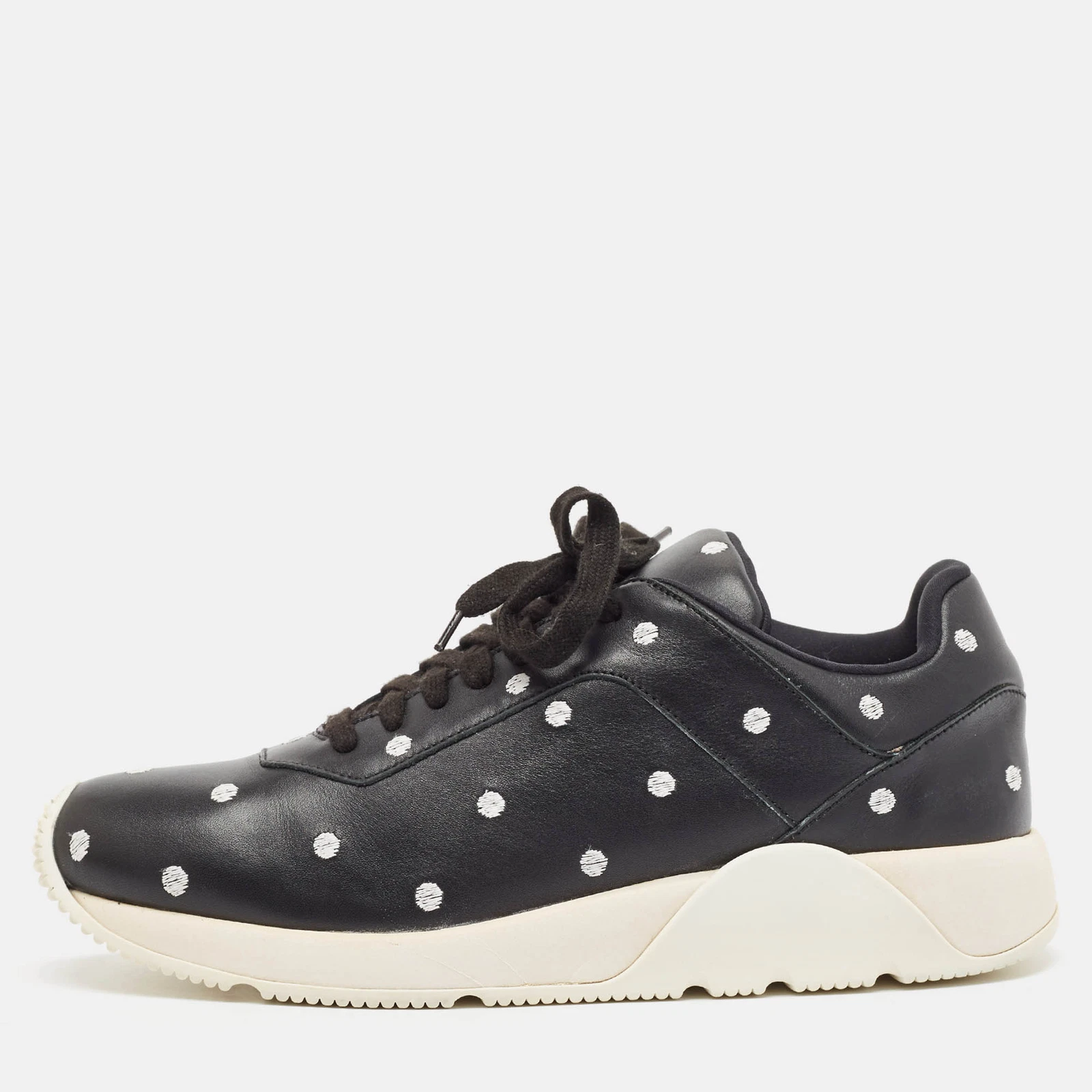 Baskets à lacets Dior en cuir noir/blanc taille 40